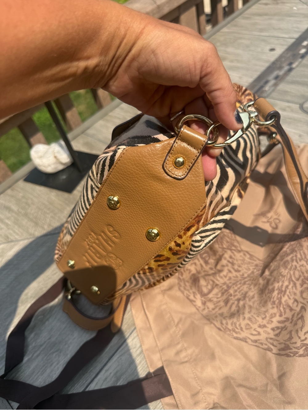 EUC Vintage Original by Sharif 1827 exotic genuine leather Hobo Shoulder Bag - Picture 9 of 13